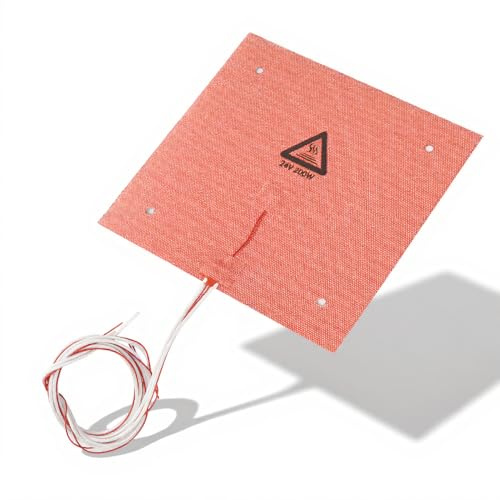 Tosuny 200 Watt 24 V Silikon Beheiztes Bett 235 * 235mm Hochtemperaturbeständigkeit Heizkissen 3D Drucker Heißes Bett für Ender-3/für CR-X/für Ender-3 pro 3D Drucker