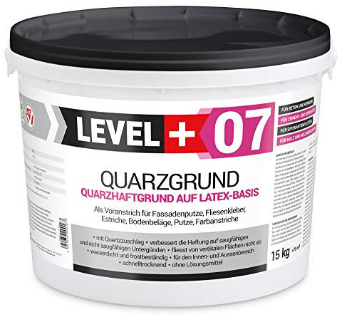 LEVEL PLUS Quarzgrund Putzgrund Haftputzgrund 15 kg Grundierung für Beton Putz Primer weiß RM07