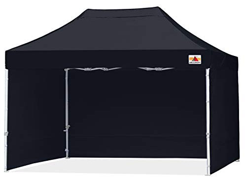 ABCCANOPY 3x4.5m Pavillon wasserdicht Pop-Up Gartenpavillon Festival Sonnenschutz mit 4 Seitenteilen+Handtasche,Schwarz