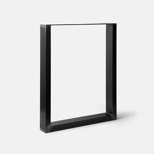 1 Paar (2 Stück) BestLoft Kufen – Tischkufen im Industriedesign aus Rohstahl (60x72cm, Transparent Pulverbeschichtet)