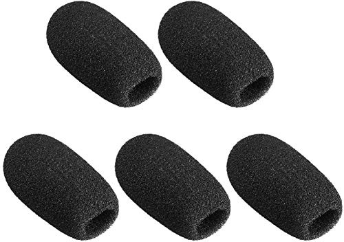 Foam Sponge Mic Cover Windscreen Shield Protector for conference room, podium microphones-Black (60 mm Long)