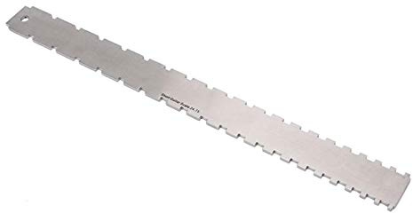 24,75 Zoll gekerbte gerade Kantenlehre, Gitarrenhalslineal tragbares Edelstahl-Gitarrenbauer-Werkzeug, Gitarrenhals-Griffbrett und Bünde für Gitarren Hals Nivellierung (Silber)