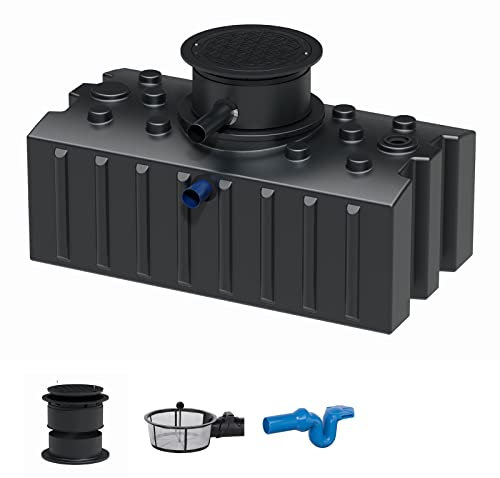 GreenLife Zisterne Flachtank 2000 Liter Standard inkl. Ausgleichsdom, Zisternendeckel, Regenwasserfilter und Überlaufsiphon - Regenwasserbehälter BZW. Regenwassertank unterirdisch für Regenwasser