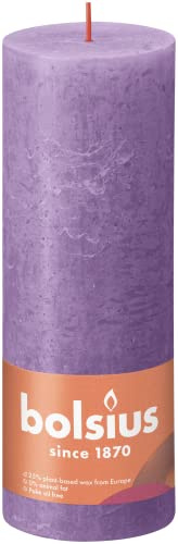 BOLSIUS 4 Pack Vibrant Violet (Purple) Rustikale Pillar Candles - 2.75 X 7.5 Zoll - Premium europäische Qualität - Natural Öko-freundliche Pflanzen-Based Wachs - Unscented dripless 85