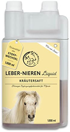 Annimally Leber Nieren Liquid für Pferde - 1000ml Kräutersaft mit Mariendistel & Artischocke für die Leber - Nierensaft für einen gesunden Stoffwechsel beim Pferd