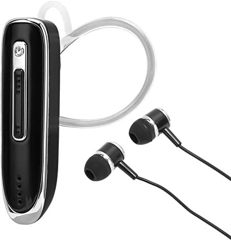 Bewinner Oreillette Bluetooth, Casque Stéréo Mains Libres sans Fil Unique vers Casque Filaire Binaural, écouteurs Sport HiFi avec Micro Antibruit, Suspension au Cou pour Conducteur, Salle de Sport