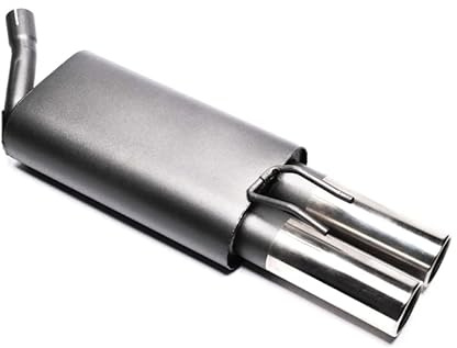 Sportendschalldämpfer Sportauspuff Endschalldämpfer Stahl 2x76mm rund gebörtelt mit ABE für Typ C06 - Eintragungsfrei - 1034186