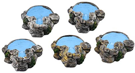 misppro 5Pcs Natürliche Landschaft Berg Bach Miniaturzug Eisenbahn Szene Layout