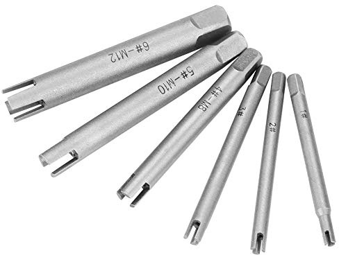 Gewindebohrer Auszieher, Edelstahl Gewindebohrer Auszieher Set M4 M5 M6 M7 M8 M9 Abgebrochener Kopf Gewindebohrer Entferner Abgestreiftes Schraubengewinde mit Box, 6/9/10 Stück(6Set-Solid)