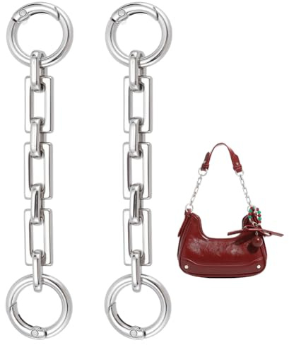 UNICRAFTALE 2Pcs Bolsa Extender Cadenas Aleación Monedero Cadena Correa 12cm Platino Crossbody Hombro Bolsa Correa Extender Cadenas con Anillo Conector para Bolsa Accesorios de Repuesto