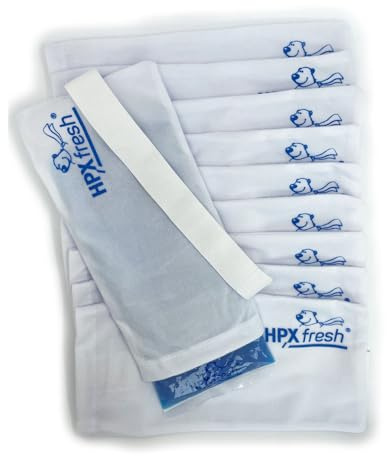 10x HPXfresh® Premium Mehrweg Vlieshülle für Kalt & Warm Mehrfach-Gel-Kompresse und Sofortkältekompresse | Gel-Kühlpack Schutzhülle mit Gummiband zum Schutz und sicherem Halt