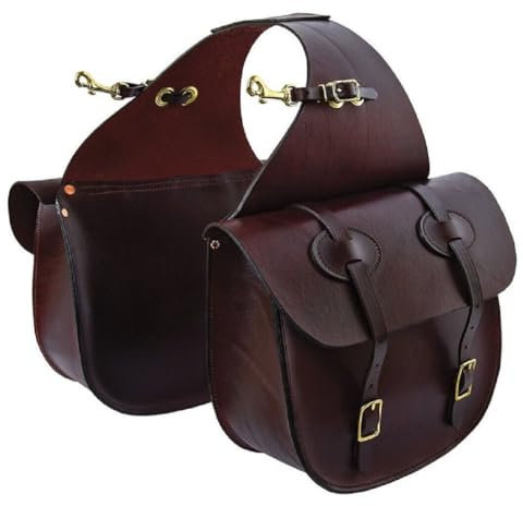 WILDRACE Western-Satteltasche aus Pferdeleder, strapazierfähig, für traditionelle Trail-Fahrten | Satteltasche | Pferdesatteltasche | Western-Satteltasche | Ledersatteltaschen für Pferde (STYLE-28)
