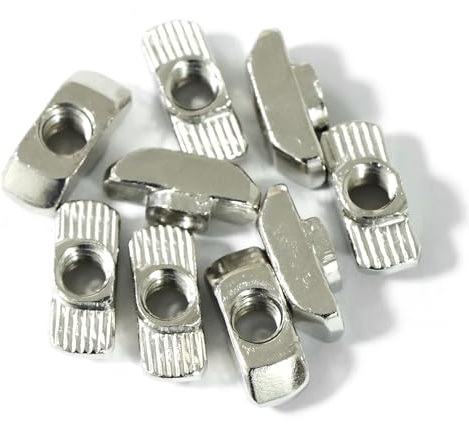 Abeicy 1/4-20 Threaded Standard Steel Drop in T-Nut, Drop-in T-Nuts Accessory Hardwares for 15 40 Series Aluminum Extrusion Profiles Rail, 20 Packs