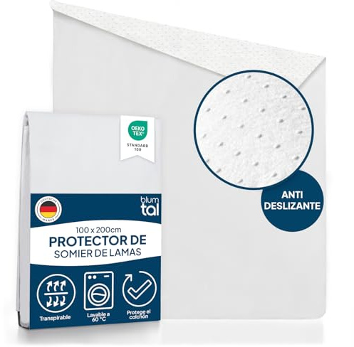 Blumtal® Lattenrost Auflage 100x200 cm - Oeko-TEX zertifizierter Lattenrost Matratzenschoner - Matratzenunterlage 100x200 cm + Anti-Rutsch-Schicht - Lattenrostschoner - Matratzen Unterlage
