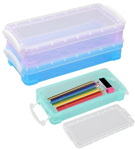 3 Stück Stiftebox Schreibtisch Kunststoff Stifteköcher Aufbewahrung Stifte Kinder Bürozubehör Schreibtisch Organizer für Stifte Pinsel Marker Aufbewahrung