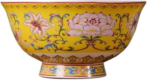 Keramikschale im chinesischen Stil, antike Porzellanschale, chinesische Reisschale aus Porzellan im antiken Palaststil, 15,6 cm (6,14 Zoll), Palast-Emaille, Bone China, Stielglas, Schale, neue Emaille