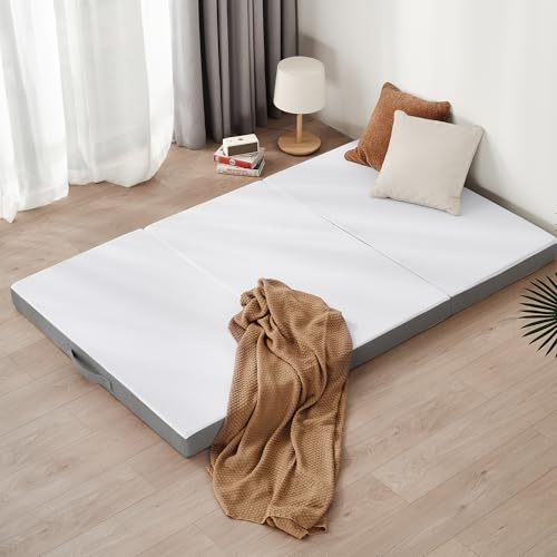 Z-hom - Colchón Plegable, colchón de Suelo, colchón Plegable de 3 Piezas, Espuma Extra Gruesa, Esponja de Alta Densidad de una dureza H3, Oeko Tex Standard, 75 x 195 x 10 cm