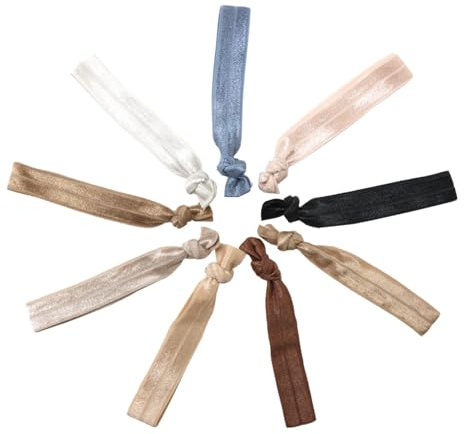 9 Pcs Knotted Ribbon Hair Ties Soft Silk | Hair Ties No Crease Elastic Ponytail Holder No-Damage Headband Stretchy Hair Accessories for Women Girls and Kids (Multicolou