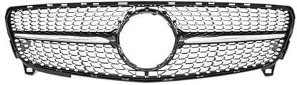 Kühlergrill Frontgrill Für Benz A-Klasse W176 2016-2018 A180 A200 A250 A45 Für AMG Chrom Schwarz Diamanten Stil Grille Schwarz Für GTR Nieren Kühlergrill(Diamonds-Black)