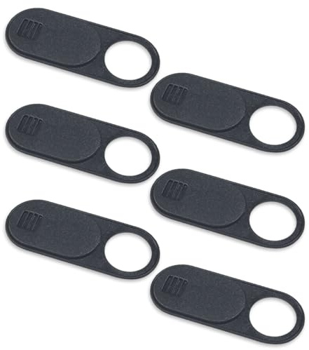 Ruayia Webcam Abdeckung Slider 2 Stück, Laptop Kamera Abdeckung Kamera Abdeckung Handy Dünn, Schutz Ihrer Privatsphäre Online für Laptop, Handy, PC, Tablet - Schwarz + Schwarz - L