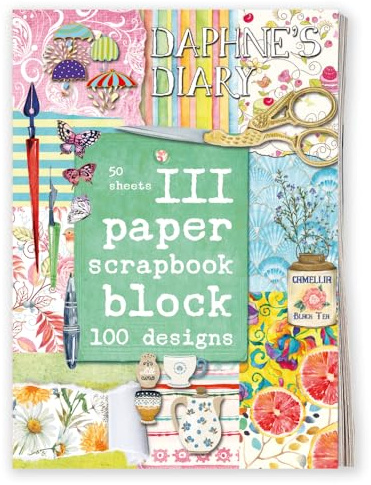 Daphne's Diary Scrapbook III | 50 Seiten mit 100 schönen Designs | Vintage Scrapbooking-Kit mit hochwertigem Papier und Bastelmaterialien | Ideal für Selbstfürsorge und kreative Projekte