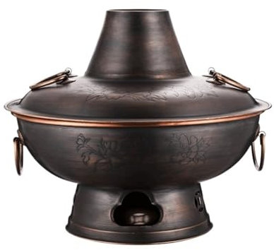 Fondue Olla Hot Pot Olla De Carbón For El Hogar, Olla Caliente, Cocina De Carbón De Cobre, Olla De Cobre Tradicional For El Hogar Fondue Queso(34cm)