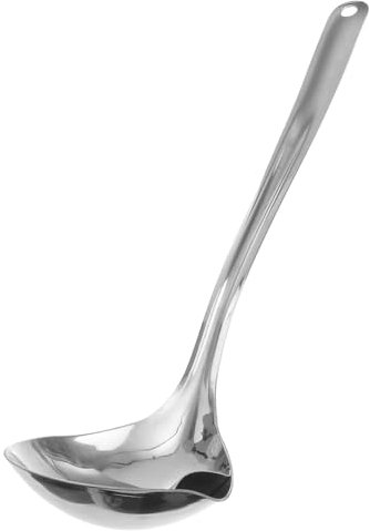 GRIRIW Cucchiaio Separa Olio e Brodo in Acciaio Inox 304, Manico, Facile da Appendere, per Cucina e Ristorante