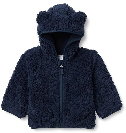 Amazon Essentials Chaqueta en Peluche con Capucha Unisex Bebés, Azul Marino, 12 meses