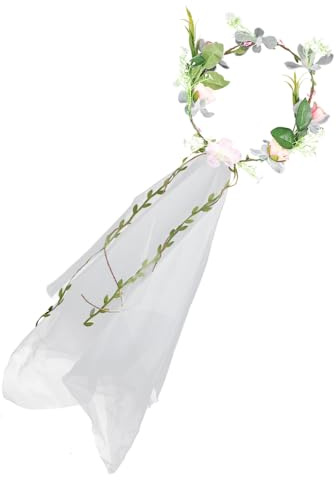 WOFASHPURET Haar Blumenkranz Blütenkranz Haarschmuck Blumenkranz Blumen Kranz Blumenhaarkranz Blumenstirnband Haaraccessoire für Fotoshootings Eleganter Stil mit Blumenverzierung