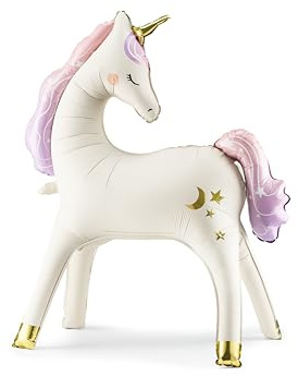 Einhorn Ballon XXL Folienballon Unicorn Luftballon Kinder Helium geeignet Mädchen Geburtstag Party Deko Einhorn Party 95cm(Folienballon Einhorn)
