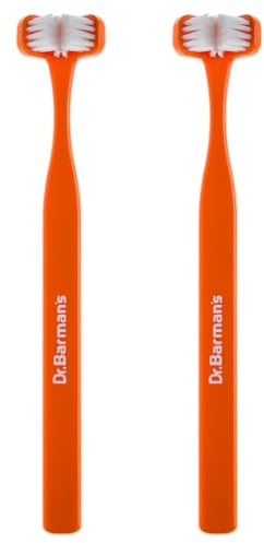 Dr Barman's Superbrush Adult 3-Sided Toothbrush Orange Pack of 2