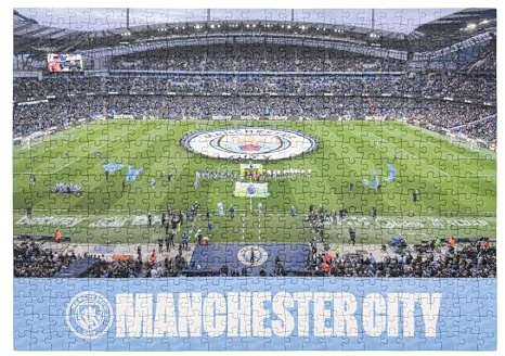 Official Licensed Man City FC 500 Piece Jigsaw Puzzle of Ethihad | Collectable Club Gift for Kids, MCFC & Manchester City Fans