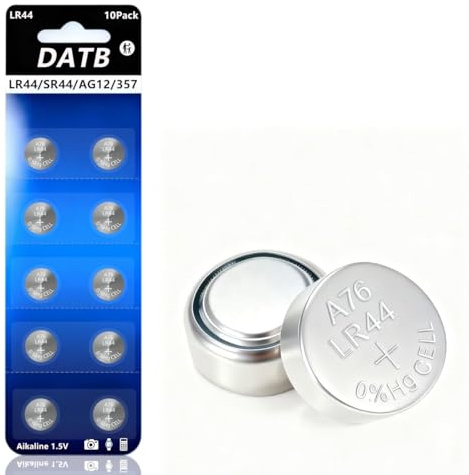 DATB 10 Pack LR44 SR44 303 A67 AG13 357 Battery with Long Lasting Power 1.5 V Alkaline Button Cell Batteries