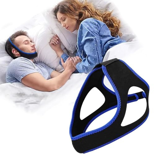 Mentonnière anti-ronflement, mentonnière pour utilisateurs de CPAP, dispositifs anti-ronflement, réglable, efficace pour arrêter le ronflement, aide à réduire les ronflements pour homme et femme
