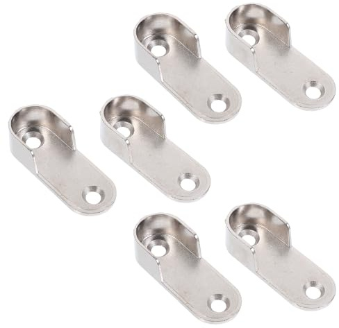 Healeved Supporti per Aste Armadio in Lega Zincata Spessa 6 Pezzi, Staffe Porta Bastoni Antiruggine per Armadi, Bagni e Lavanderie, Flange per Bastoni Porta Abiti Robusti e Resistenti