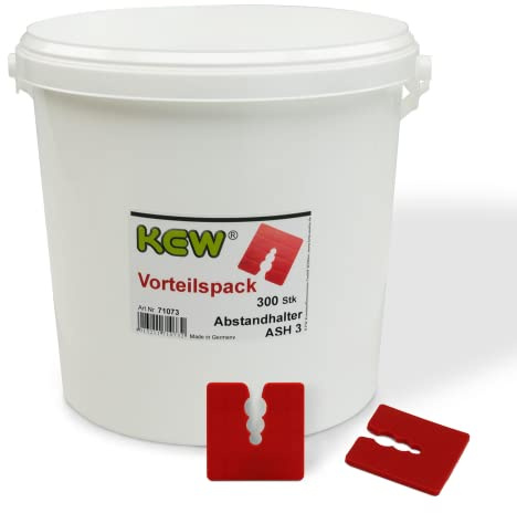 KEW 300x Abstandhalter ASH 3mm im XL Eimer - Abstandsplatten - Distanzhalter - Abstandsplättchen - einfache Montage - farbliche Erkennung - 300er-Pack