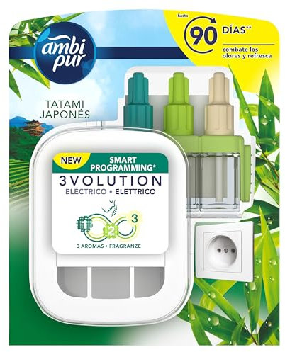 Ambi Pur 3Volution Frescor de la Mañana Ambientador Eléctrico con 3 Fragancias - 20 ml, El embalaje puede variar