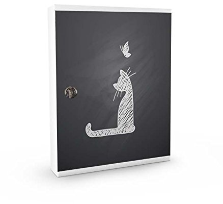 Alubox MIA Bacheca con 16 Ganci per Chiavi, Acciaio, Bianco/Multicolore, 5x24.5x31.5 cm