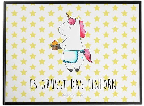 Mr. & Mrs. Panda Tischschoner Einhorn Muffin - Geschenk, Unicorn, schreibtischunterlagen, Schreibtisch Unterlagen, tischauflagen, schreibtischunterlage, Geburtstag, Geburtstagsgrüße, Grüße