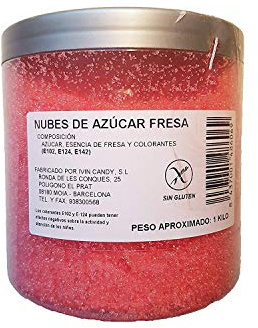 Algodón de Azúcar Pack PERSONALIZABLE con 10 sabores (Piña, Limón, Melón, Sandía, Cereza, Plátano, Nata, Manzana, Fresa, Melocotón) Ivin Candy [Tarros de 1 kg por sabor]