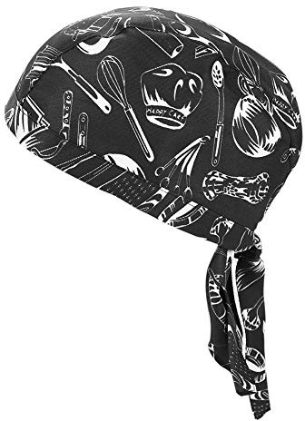ITODA Cuochi di Cappello Traspirante Chef's Bandana Skull Hat Sun UV Turbante sotto Il Casco per Ciclismo, Cucina Barbecue