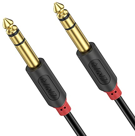 J&D 6.35mm (1/4 inch) TRS Stereo Audio Cable, Gold Plated Audiowave Series 1/4 TRS Male to Male Balanced Interconnect Guitar Cord for Bass, Amp, Keyboard, Mondolin, 1.8 Meter