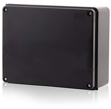 Intratec Abzweigdose Aufputz eckig schwarz – Verteilerdose mit Würgenippel – IP65 wasserdichter und UV-beständiger Verteilerkasten für einfache Installation Zuhause & Gewerbe – 240mm x 190mm x 90mm