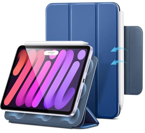 ESR Funda para iPad Mini 7 2024(A17 Pro)/Mini 6 2021, Serie Rebound, Azul | Funda con Bloqueo Magnético, Slim Tríptica, Protección Duradera, Auto Encendido/Apagado
