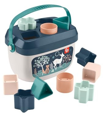 Fisher-Price Cubo Primeros Bloques Diseño Cervatillo a la luz de la luna, bloques de juguete, regalo para bebés (Mattel HJP20)