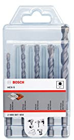 Bosch Professional 5 tlg. HEX-5 Betonbohrer Set (für Beton, 4/5/6/8/10 mm, Zubehör Schlagbohrmaschine)