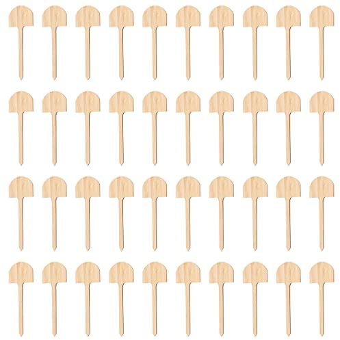 WANGCL 40 Stück Pflanzenschilder Zum Beschriften Holz T-Typ Pflanzenstecker und Marker Pen für Baumschulen Pflanzenzucht