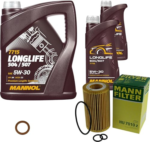 Inspektionspaket 7L MANNOL 5W-30 für CLS C218 Shooting Brake X218 Caliber | Motoröl MANNOL Longlife 504/507 5W-30 Ölfilter Dichtring