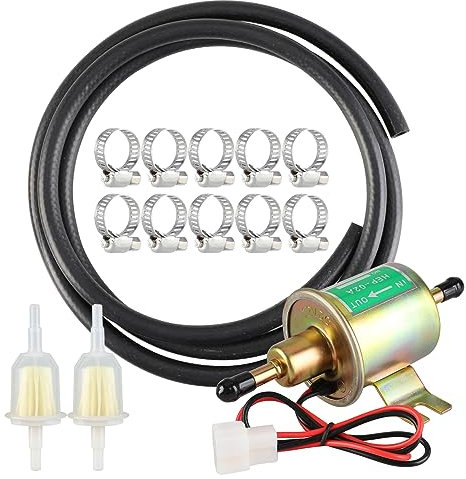 CarBole Universal Elektrische Kraftstoffpumpe mit Benzinschlauch 12V,Benzinpumpe 4-7 PSI HEP-02A für Benzin und Diesel