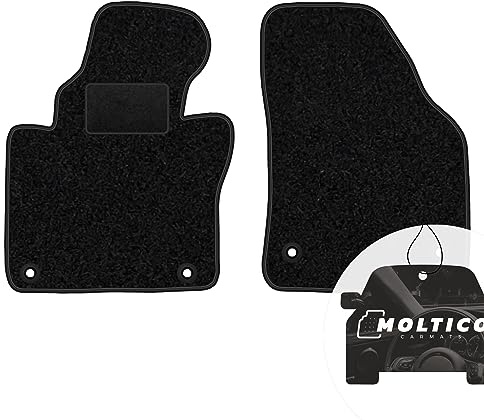 moto-MOLTICO Vorne Fußmatten Auto Velours Autoteppiche | Schwarz Automatten Set 2-teilig passend für VW Touran 2003-2015